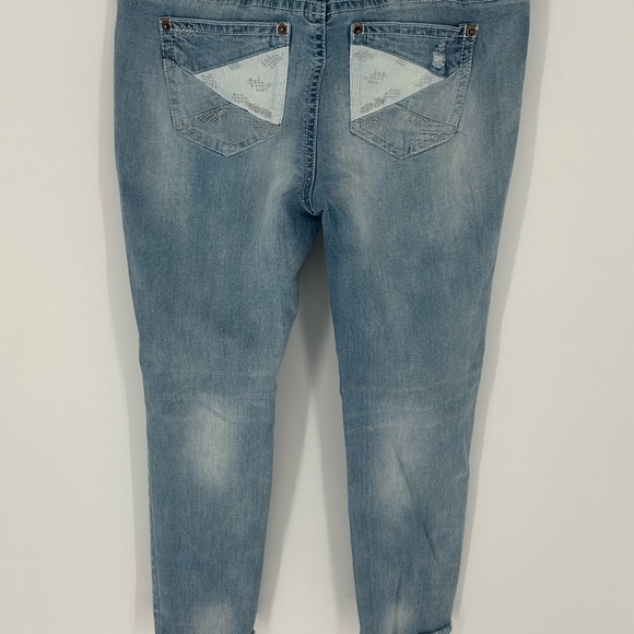 Red Camel Blue Jeans Women's Junior Sz 13 Denim Light Wash Patchwork Pockets X2 - Picture 2 of 3